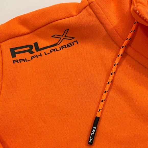 RALPH LAUREN RLX Men's Fleece Half-Zip Hoodie SIZE LARGE ORANGE - Picture 5 of 12